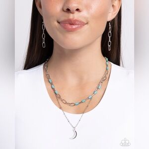 Silver and Turquoise Necklace Set